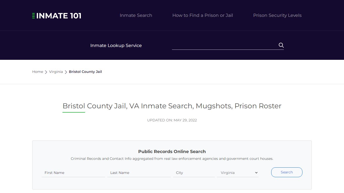 Bristol County Jail, VA Inmate Search, Mugshots, Prison ...